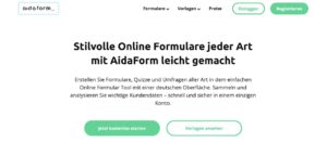 aidaform online umfrage tool website